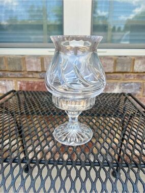 Vintage Crystal Hurricane Lamp